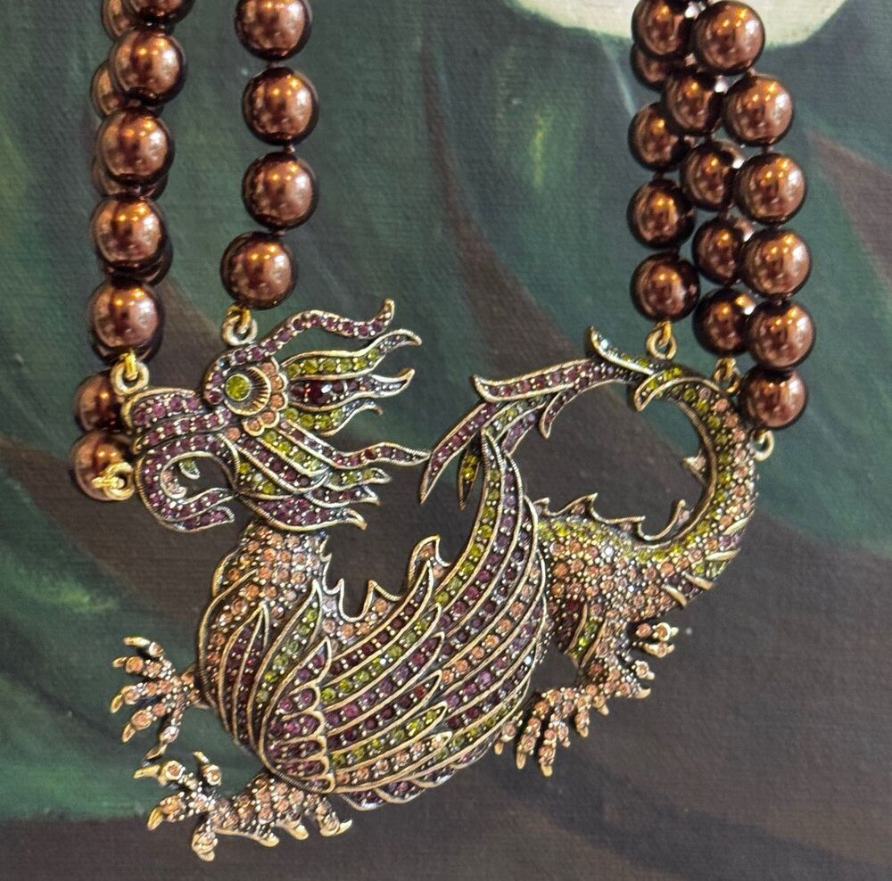 HEIDI DAUS SWAROVSKI CRYSTAL MYSTICAL MADNESS DRAGON BEAD NECKLACE